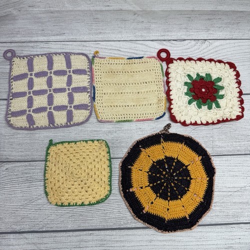 Vintage lot crochet pot - vintage, of