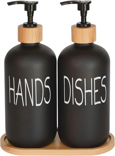 Glass soap dispenser set hand - glass, set.