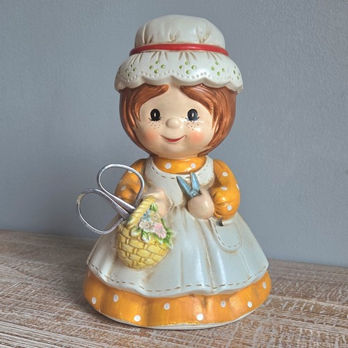Ceramic doll sewing yarn - sewing/yarn, caddy