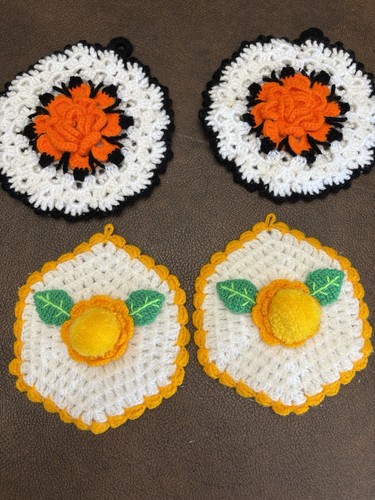 4pcs vintage crochet flower - 4pcs,