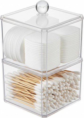 Cotton swab holder with clear - holder,