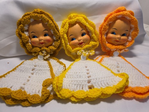 Vintage crochet pot holder - vintage,