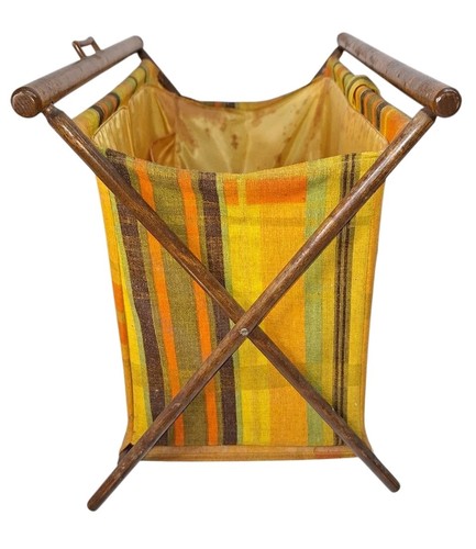 Vtg 70s folding sewing basket - folding,