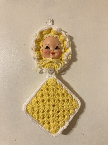 Vintage doll face crocheted - face,