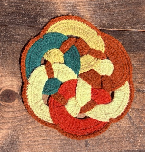 Vintage crochet knit pot - crochet,
