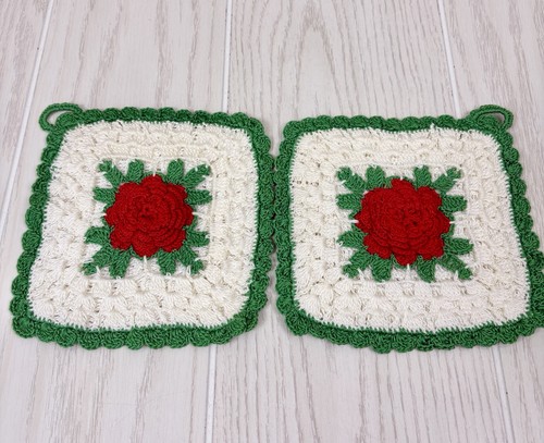 Vintage handmade crochet pot - vintage,