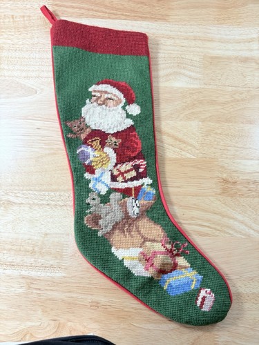 Vtg wool needlepoint christmas - wool,