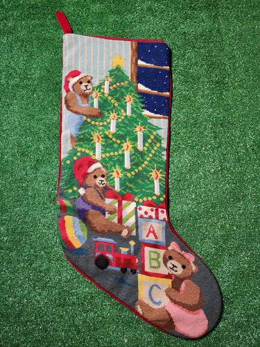 Teddy bear santa needlepoint - bear,