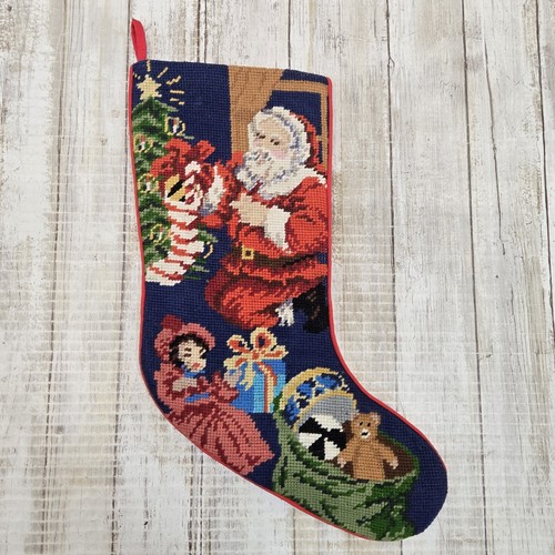 Vtg wool needlepoint christmas - needlepoint,