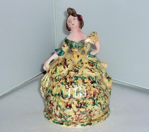 Ceramic crinoline lady powder - ceramic,