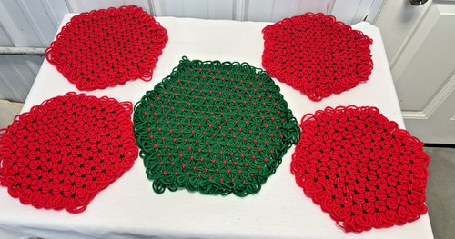 Vintage lot crocheted pot - 5,